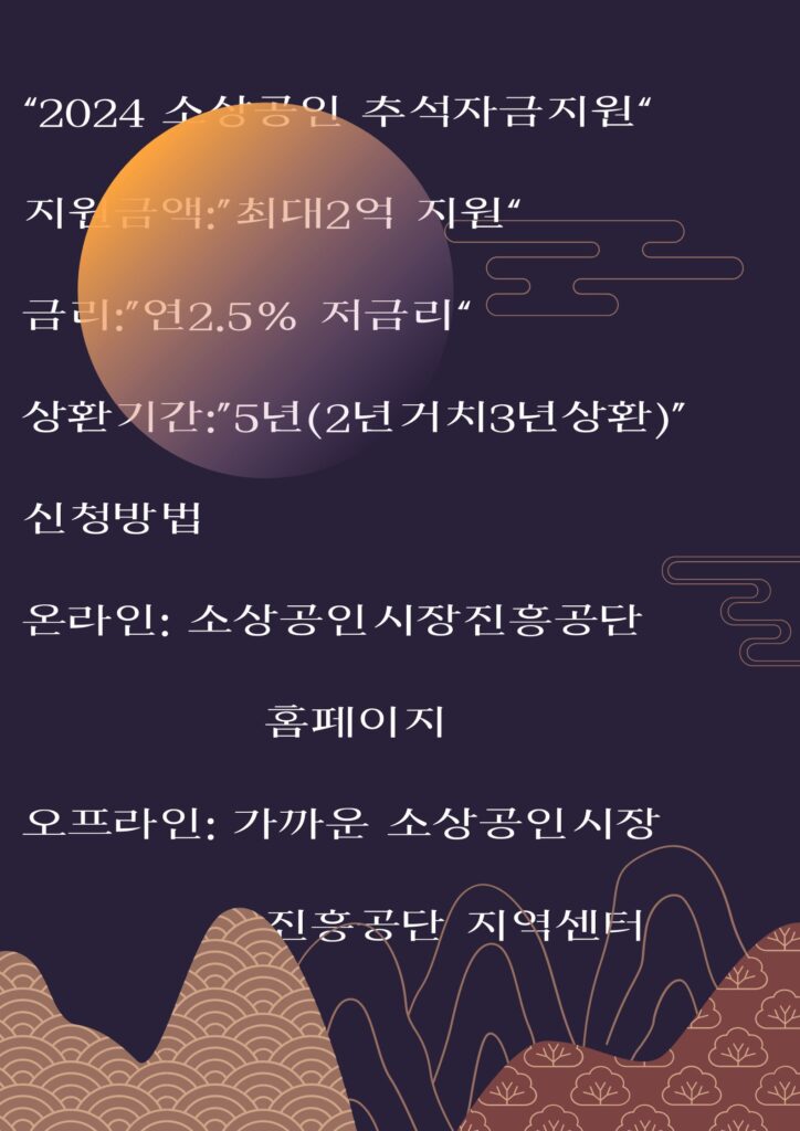 소상공인추석특별지원자금