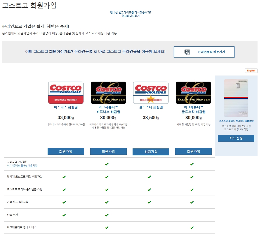 코스트코카드종류