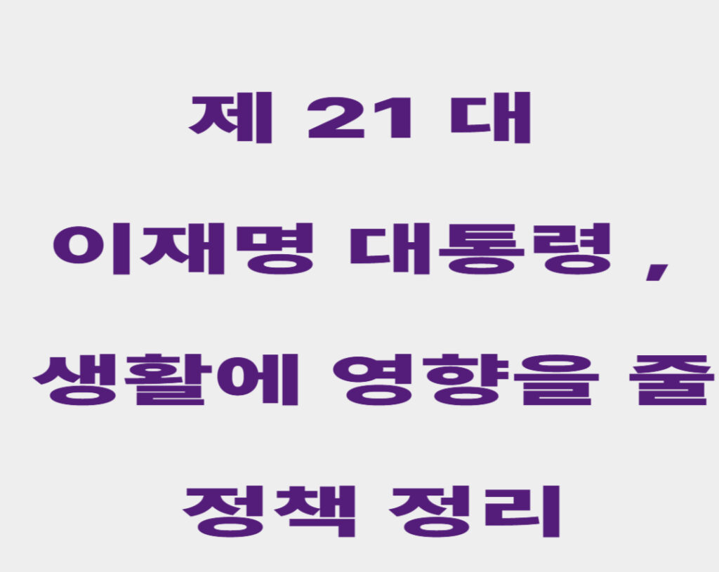 제21대 이재명 대통령 생활정책