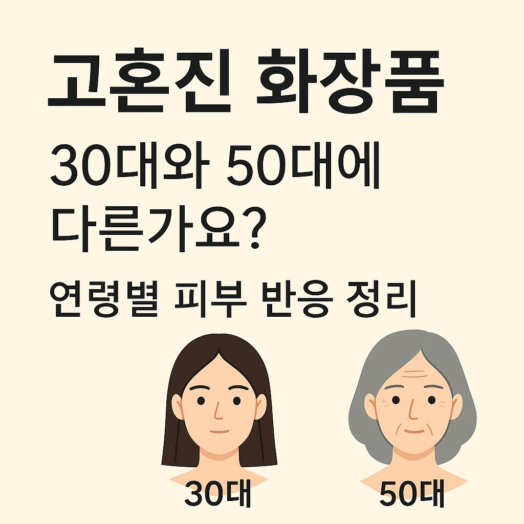 고혼진 화장품, 30대와 50대에 다른가요?