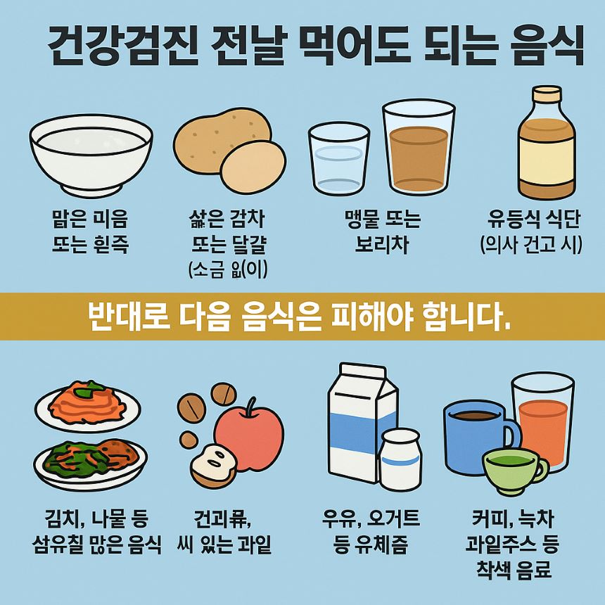 건강검진유의할음식