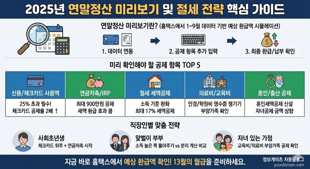 2025 연말정산 미리보기 체크리스트 핵심 항목