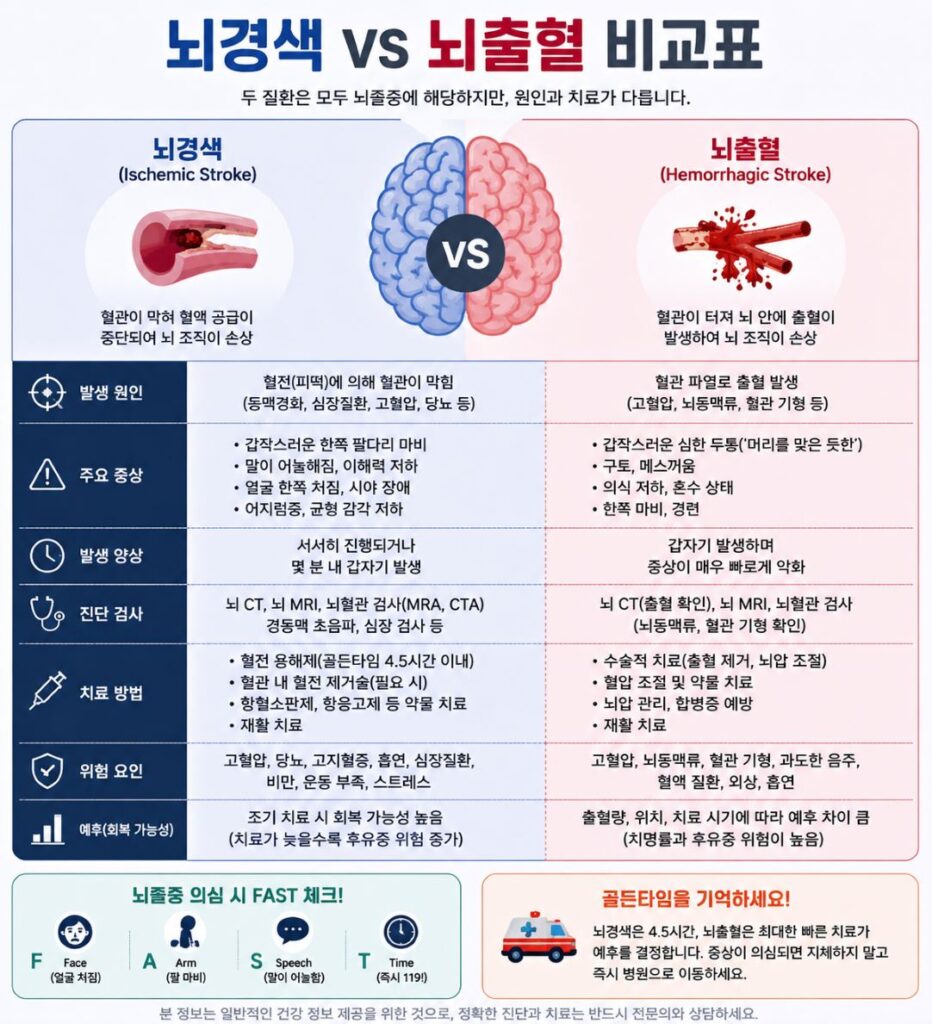 뇌졸중과뇌출혈차이